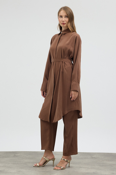 VAVİNOR Modal Cupra Tunic Trouser Set - Camel