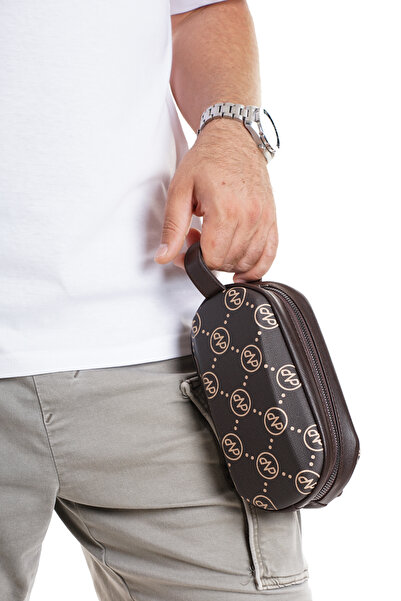 Newish Polo Men's Patterned Handbag Portfolio Bag Zippered Handheld Daily Sty...