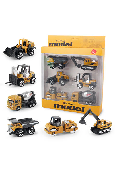 Choice B with box 6pcs/set Alloy Engineering Truck Loader Tractor Excavator C...