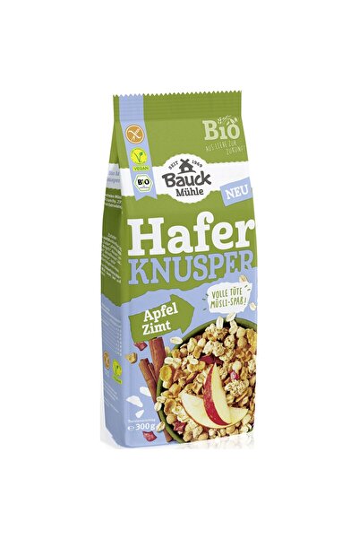 Bauckhof Muesli crocant cu ovăz, mere și scorțișoară, organic, fără gluten, 300g