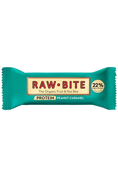 raw bites Baton proteic 22% cu arahide și caramel, fără gluten, fără zahăr ad...