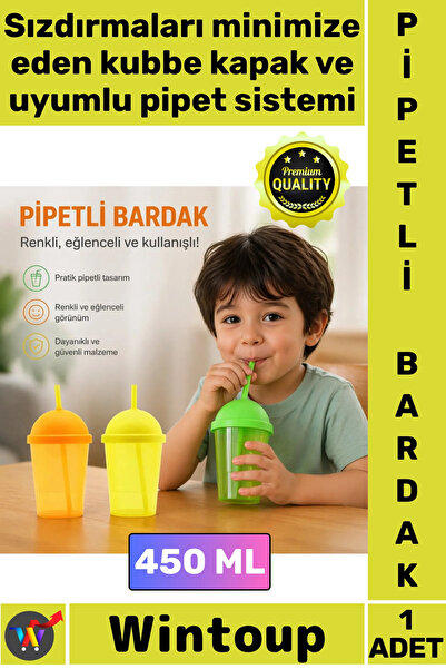 Wintoup #Bardak Kapaklı Kubbe Tasarım Şık Ergonomik Dayanıklı Şeffaf Renkli P...