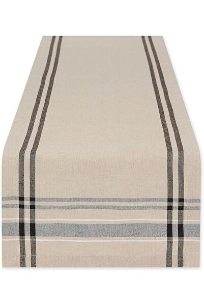 DII 100% Cotton, Machine Washable, Everyday French Stripe Kitchen Table Runne...