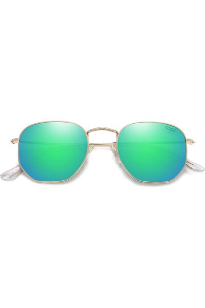 SOJOS Square Polarized Sunglasses for Women Men Small Hexagonal Polygon Mirro...