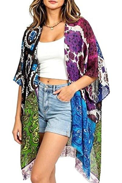 Moss Rose Women's Beach Cover up Swimsuit Kimono Cardigan with Bohemian Flora...