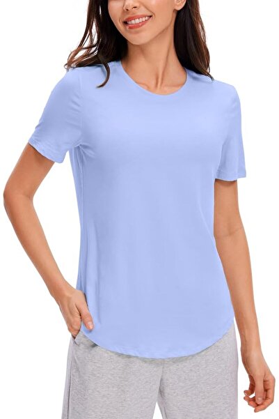 CRZ YOGA Women's Pima Cotton Short Sleeve Workout Shirt Yoga T-Shirt Athletic...