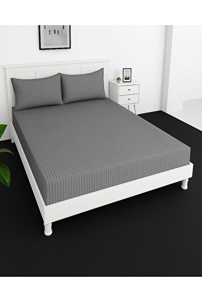 MAXQON ® Deep Fitted Bed Sheet with 2Pcs Pillow Covers, King (180x200+30CM)