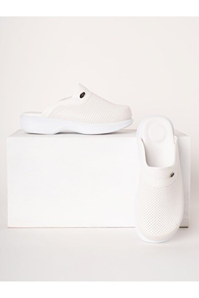 ÇİZGİ MEDİKAL White Women's Doctor Nurse Medical Classic Perforated Sabo Slippers