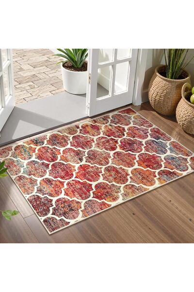 GENERAL Lahome Moroccan Area Rug - 2’x3’Washable Small Entryway Accent Distre...