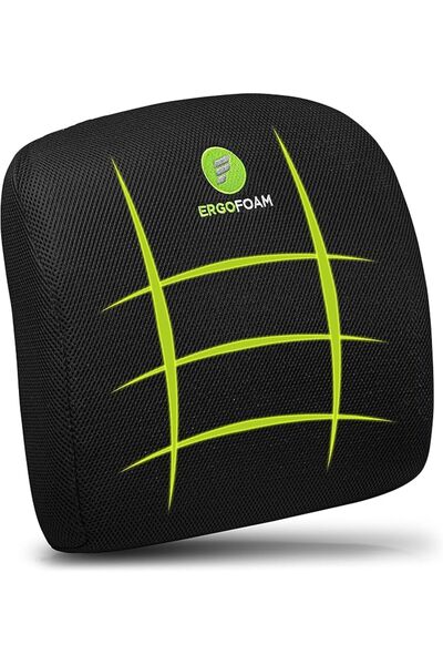 Ergofoam Lumbar Support Pillow for Chair - Premium Breathable Mesh Back Suppo...
