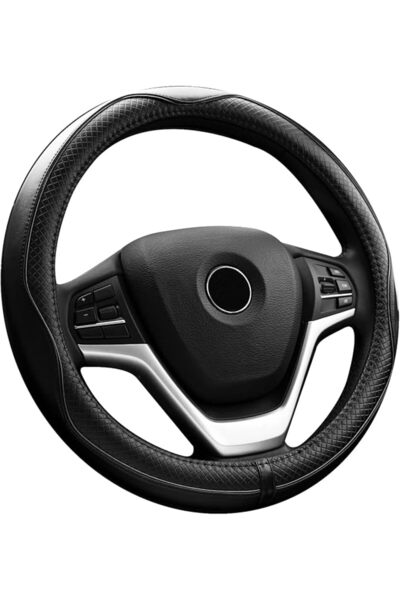 Valleycomfy Steering Wheel Covers Universal 15 inch - Genuine Leather, Breath...