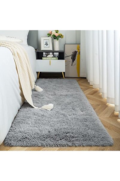 ISEAU Fluffy Runner Rug for Bedroom Plush Area Rugs, Shag Carpet with Rubber ...