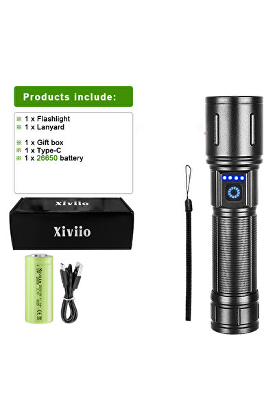 Choice3 Battery and box 990000000LM LED Strong Light Flashlight Portable Rech...