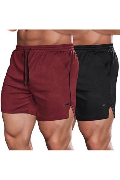 COOFANDY Men's 2 Pack Gym Workout Shorts Mesh Lightweight Bodybuilding Pants ...