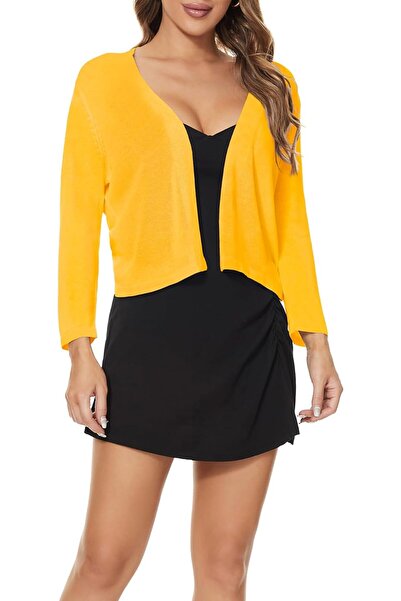 GENERAL Satuun Women's 3/4 Sleeve Shrugs Lightweight Open Front Cropped Cardi...