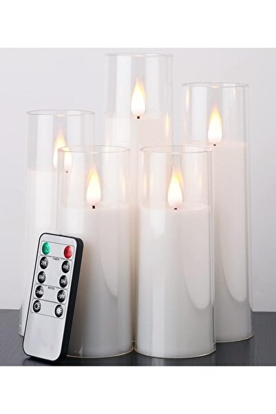 AMagic شموع بيضاء نقية بدون لهب، شموع تعمل بالبطارية، شموع LED وامضة من الأكر...