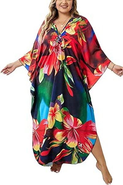 GENERAL Women's Cotton Kaftan Loungewear Boho Homewear Oversized Kimono Maxi ...