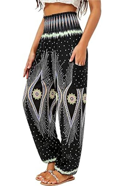 GENERAL QIANXIZHAN womens Boho Palazzo Slacks