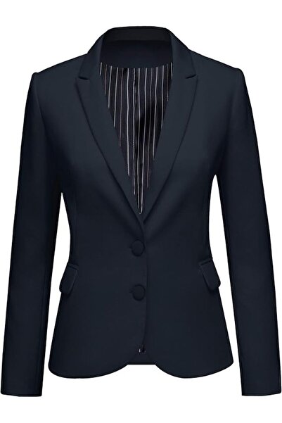 luvamia Women's Long Sleeve Formal Notch Lapel Button Down Blazer Pockets Jacket