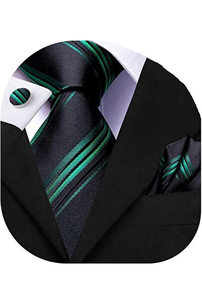 Dubulle Mens Paisely Silk Tie for Men Necktie and Pocket Square Set