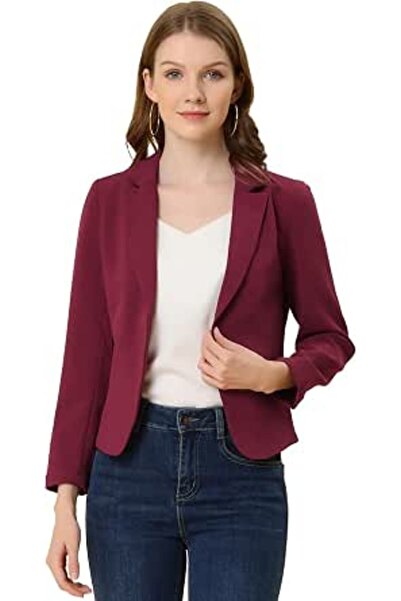 Allegra K Women's Open Front Office Work Business Crop Suit Blazer Jacket