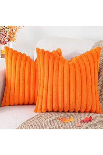 Pallene Faux Fur Plush Throw Pillow Covers 18x18 Set of 2, Luxury Soft Fluffy...