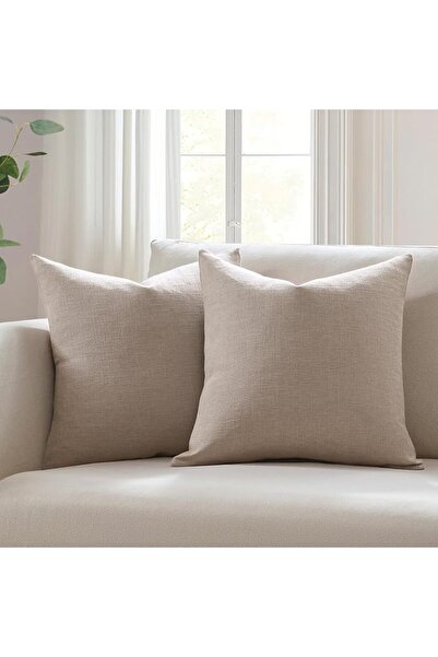 Meekio Set of 2 Dark Sage Pillow Covers 18 x 18 Inch Farmhouse Boho Decorativ...