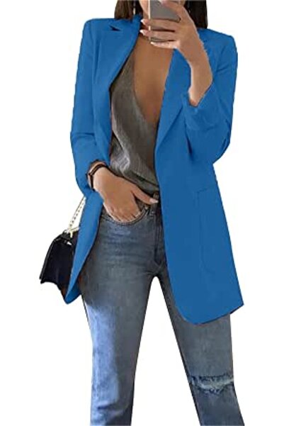 GENERAL Women's Casual Lapel Long Sleeve Blazer Open Front Work Office Jacket...