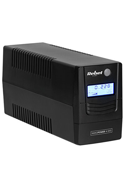 Rebel NanoPower Plus 650VA/360W UPS, Οθόνη LCD, USB/RJ45, Τροποποιημένο Ημιτο...