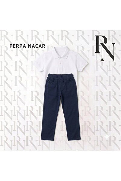 Nacar Okul Formaları Giyim Polo Yaka Kısa Kollu T-Shirt ve Ribanalı Pantolon ...