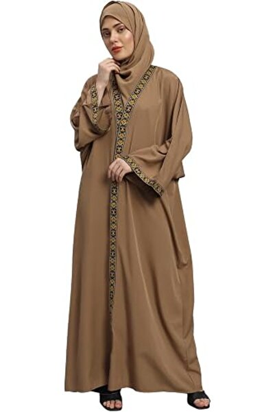 styleville.in Brown Solid Abaya with hijab for women(SDRFN502898-M)