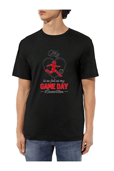 25W Men's Football T-Shirt With Heart Print, Retro Sports Design, High-Qualit...