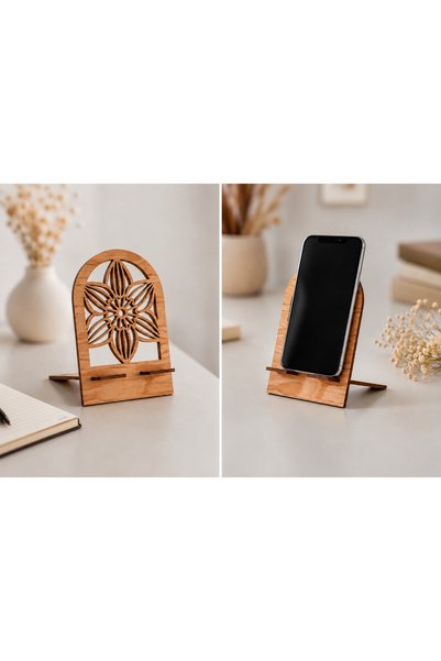 ROKH Natural Wooden Phone Stand Decorative Desktop Phone Holder Gift Stylish Design