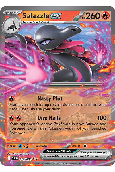 Pokemon TCG Salazzle Ex - 016/088 - Me03: Perfect Order (Por) Original Card