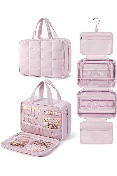 BAGSMART Travel Toiletry Bag with Jewelry Organizer, Hanging Travel Bag for T...