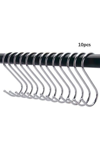 STARSTAR 10 stainless steel S-hooks, thickened multi-functional crossbar, sui...