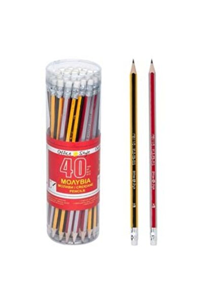 OEM Set 40 Creioane HB Multicolore cu Radiera