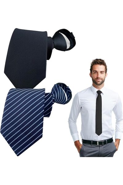 GENERAL [Upgrade] 2 Pcs Zipper Ties for Men, Clip on Ties for Men Adjustable ...