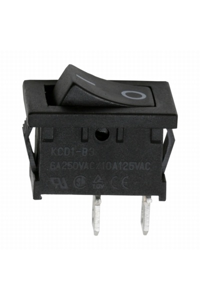 Alista Home ON-OFF Rocker Switch, 250V, 6A, SPST Panel Switch with 2 Pins, Bl...