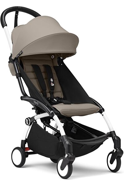 Stokke عربة أطفال YOYO3 من 6 أشهر فصاعداً - تتضمن هيكل أسود/وسادة مقعد حجرية ...