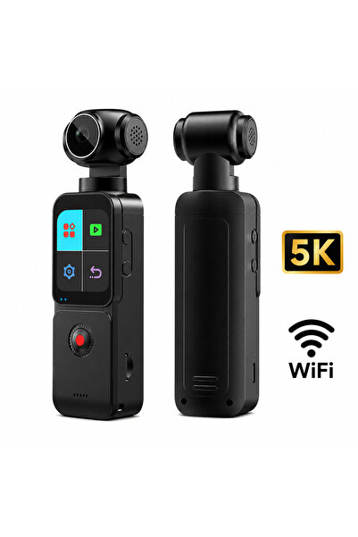 qasul 5K WiFi Dokunmatik Ekranlı Mini El Kamerası – 270° Döner Lens, Taşınabi...