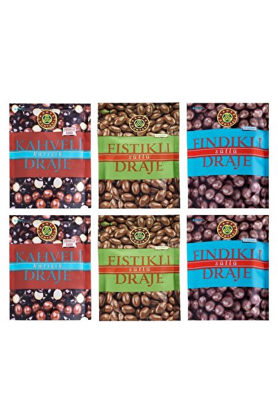 Kahve Dünyası Draje 60 gr Kahve-Fıstık-Fındıklı 6 li Karma Paket