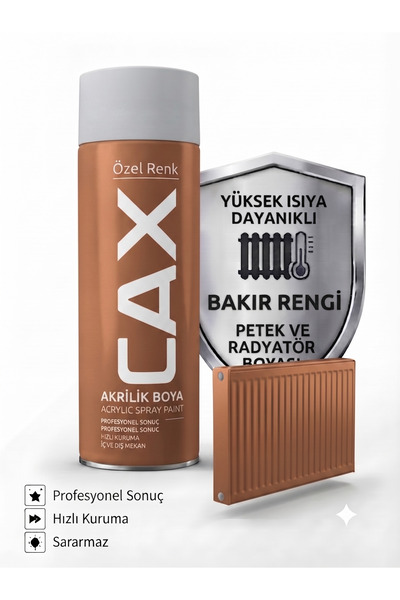 caxcolors CAX Isıya Dayanıklı Petek ve Radyatör Akrilik Sprey Boya 400ml - Hı...