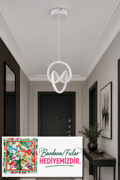 KKG ELEKTRİK Sonsuzluk 3 Işık LED Avize – Modern Beyaz Sarkıt Aydınlatma