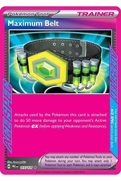 Pokemon TCG حزام ماكسيماوم بيلت # 117 بطاقة بوكيمون بريزماتيك إيفولوشنز الأصلية