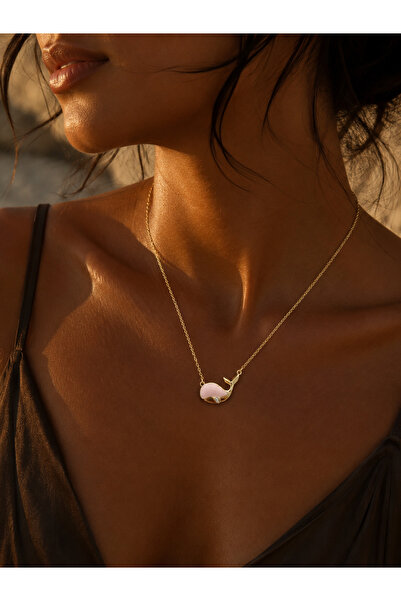 POSEİDONS JEWELLERY Elegant Women's Necklace with Pink Whale Figure – Adorabl...