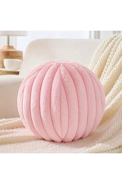 Uvvyui Black Ball Pillow, Soft Round Throw Pillow, 8.6 Inch Round Boucle Plus...