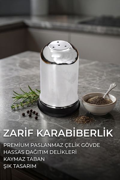 FİTHOME 5 Adet Paslanmaz Çelik Karabiberlik | Lokanta Restoran Otel Kafe Karabiberlik | Masaüstü Baharatlık Seti