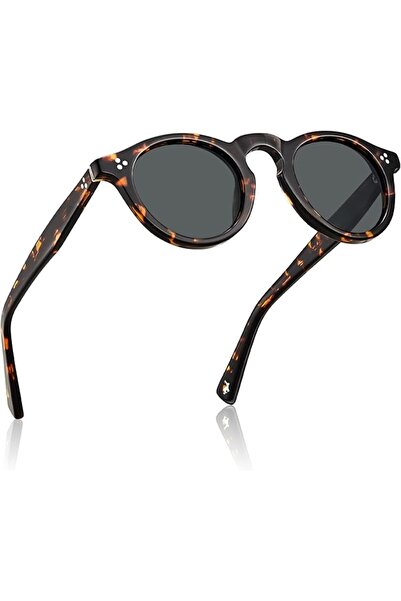 CARFIA Retro Mens Sunglasses Women Polarized UV400 Protection, Small Round Ac...
