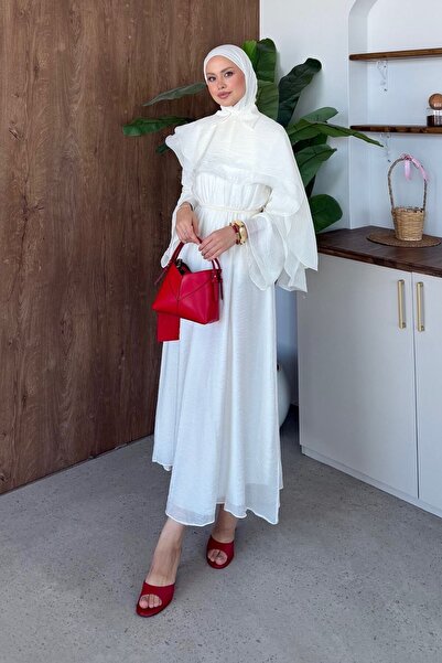 Hazamoda Ezel Cape Dress White